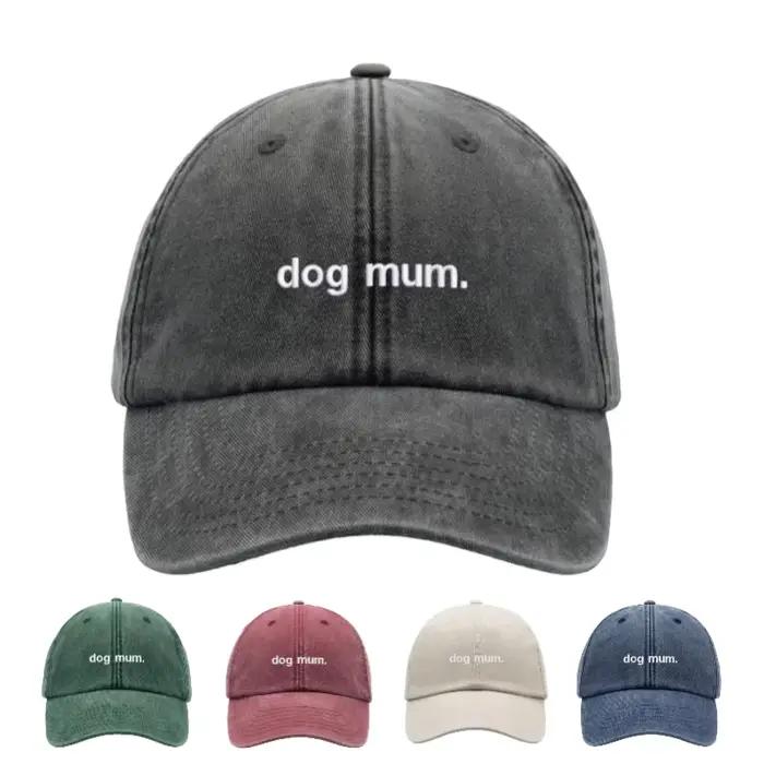 1 pièce, « maman chien ». Casquette de baseball vintage lavée Kanye pour femmes