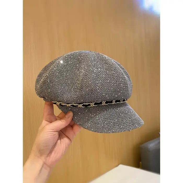 Chapeau Octogonal à Paillettes pour Femme