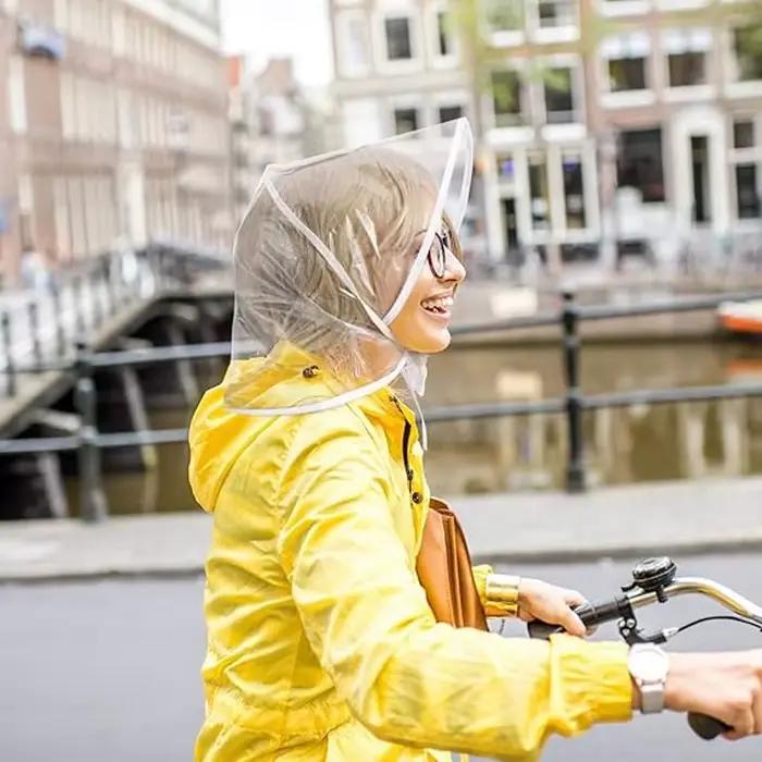 1/3/6 pièces, chapeau de pluie pour femmes avec pare-soleil écharpe imperméable transparente