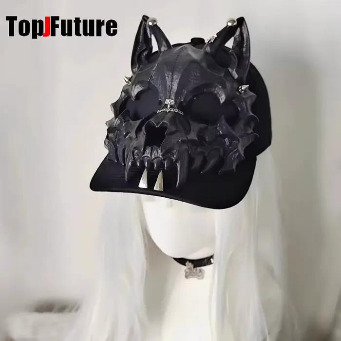 Béret en simili cuir décoratif pour femmes, style gothique et punk, mode Harajuku, Y2K, accessoire de rue pour toutes les saisons