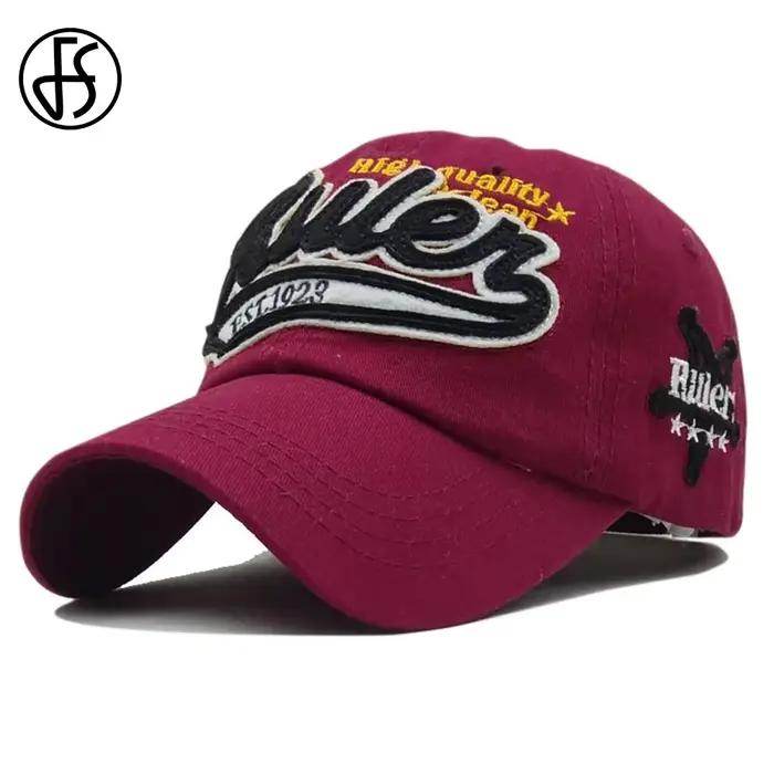 FS rouge blanc Vintage casquette de Baseball pour hommes de haute qualité coton femmes casquettes américain rue camionneur chapeau Snapback os Masculinos