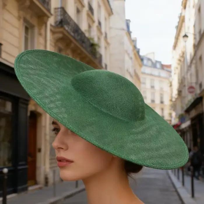 Chapeau Bibi pour Femmes Style Américain Imprimé en Lin Textile de Haute Qualité Polyvalent pour Mariages et Fêtes Occasions Spéciales
