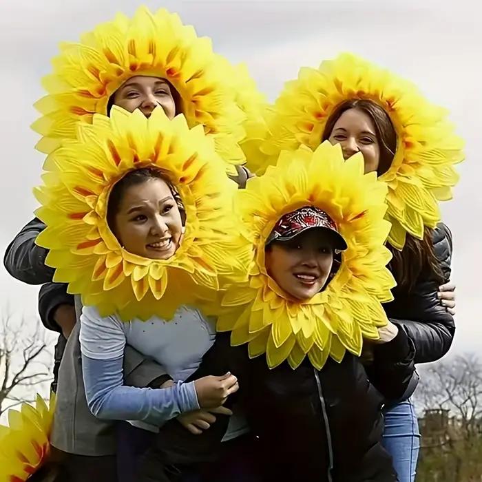 Chapeau et Masque Tournesol pour Cérémonies d'Ouverture d'Événements Sportifs