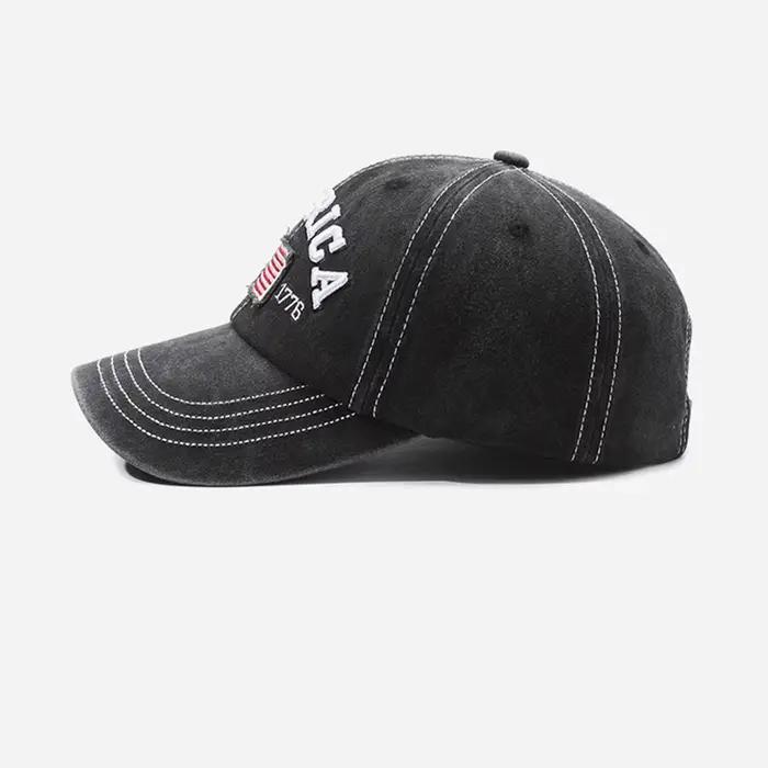 Casquette de baseball unisexe 3D brodée effet délavé