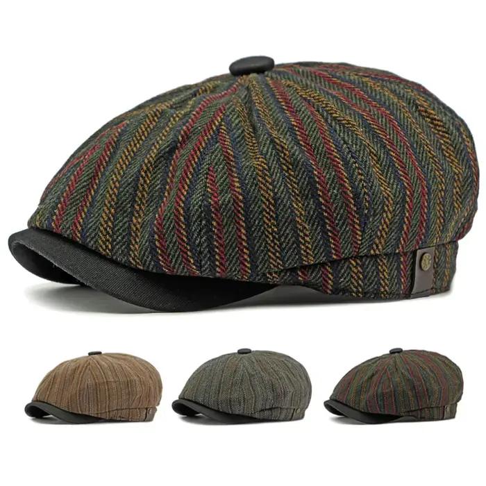 Béret octogonal en coton polyester pour hommes et femmes style sportif et élégant pour printemps et automne occassions décontractées