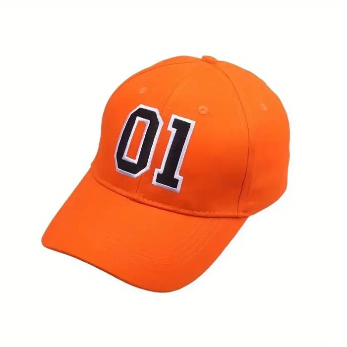 1pc une casquette de baseball orange avec 01 broderie sports de plein air