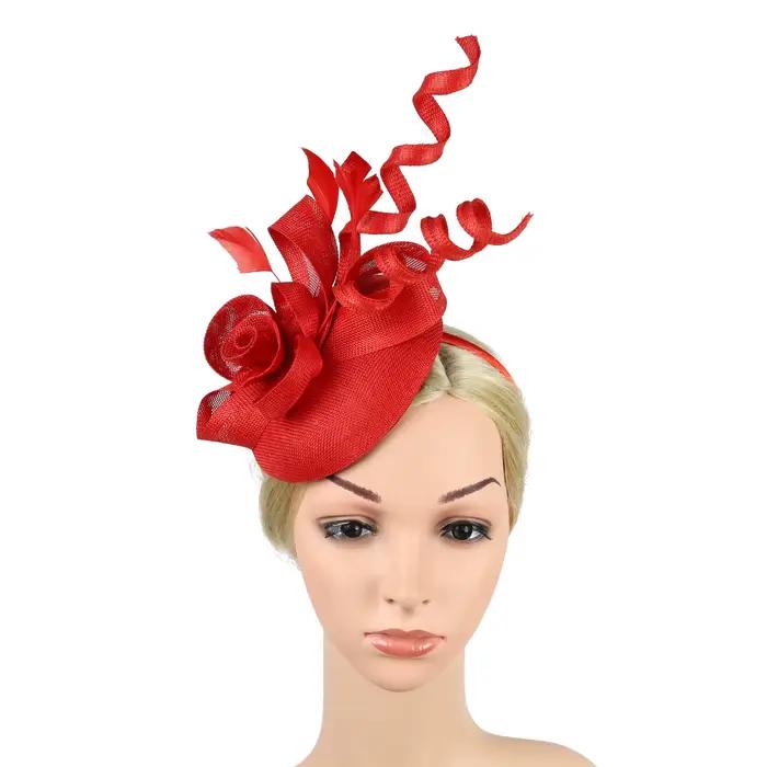 Sinamay-Chapeau Fascinateur à Fleurs pour Femme