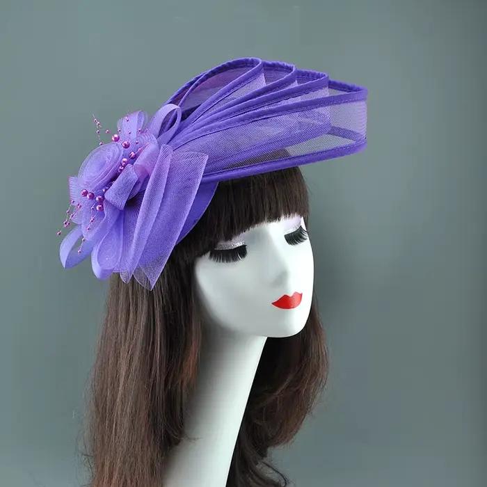 Fascinator en maille florale de style européen pour femmes