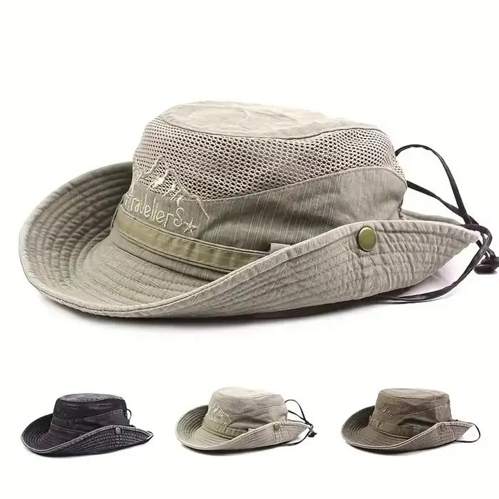 Chapeau de pêcheur en coton 100% respirant en maille rétro pour hommes