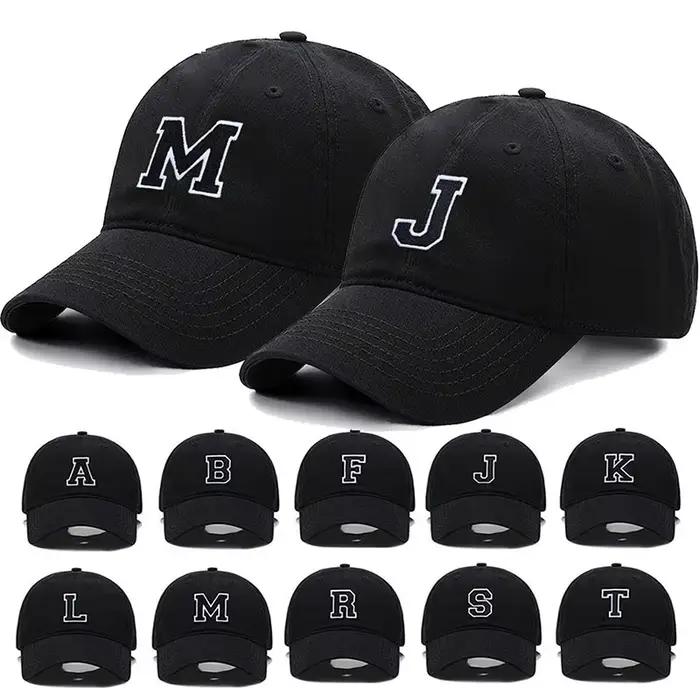 Casquette de baseball brodée avec initiales A-Z pour hommes et femmes