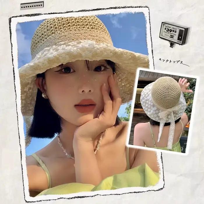 Chapeau de soleil à fleurs respirant pour femmes