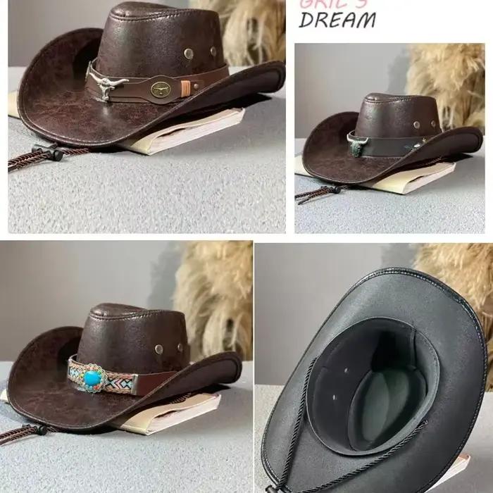 Chapeau de Cowboy occidental Fedoras ethnographiques pour hommes et femmes
