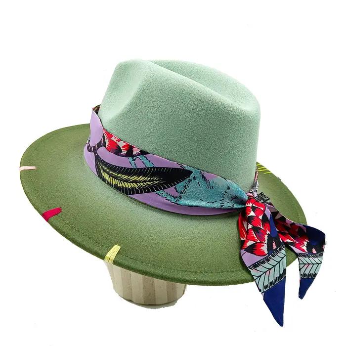 Chapeau Fedoras cousu à la main Panneau