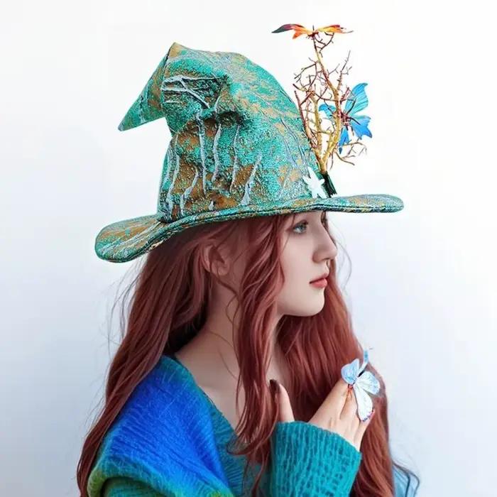 Chapeau pointu design torsadé polyester taille réglable femme style sport occassions spéciales voyage soirees costumées