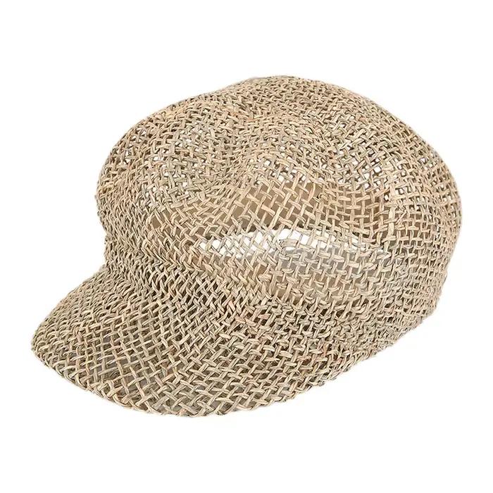 Bonne qualité chapeau De paille été creux Jazz Fedora chapeaux mode à la main herbe extérieur