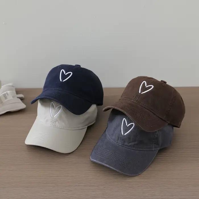 Casquette de baseball unisexe brodée Simple Love motif pour enfants polyvalente pour toutes les saisons occasions spéciales garçons filles
