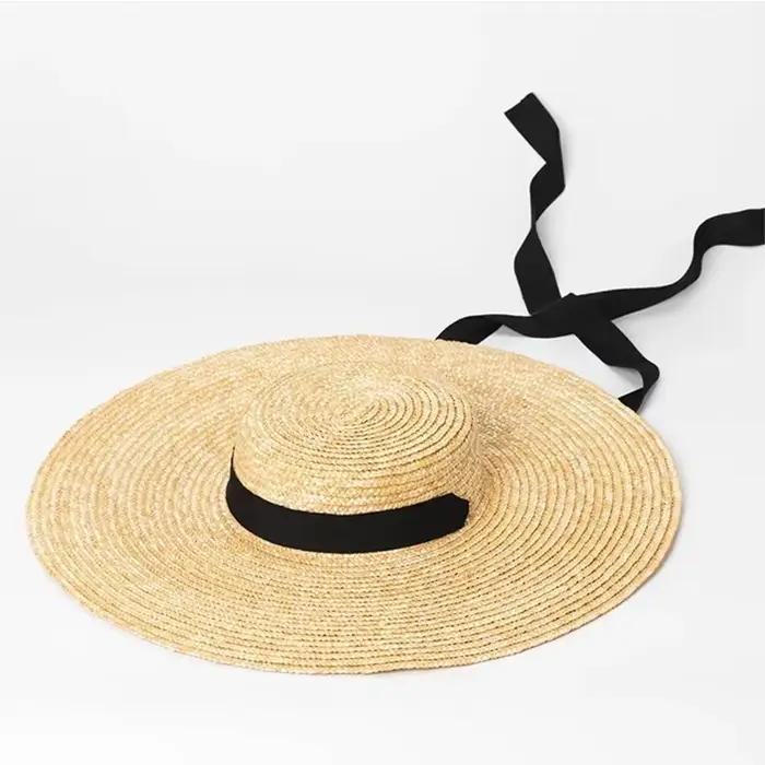 Chapeau de paille à large bord pour femmes