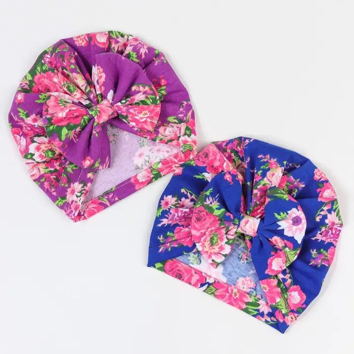 Bonnet à gros nœud pour bébé fille