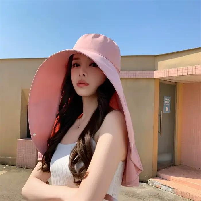 Chapeau de protection solaire unisexe à large bord acrylique pour femmes et hommes protection UV visage et cou accessoires de mode étéextérieur