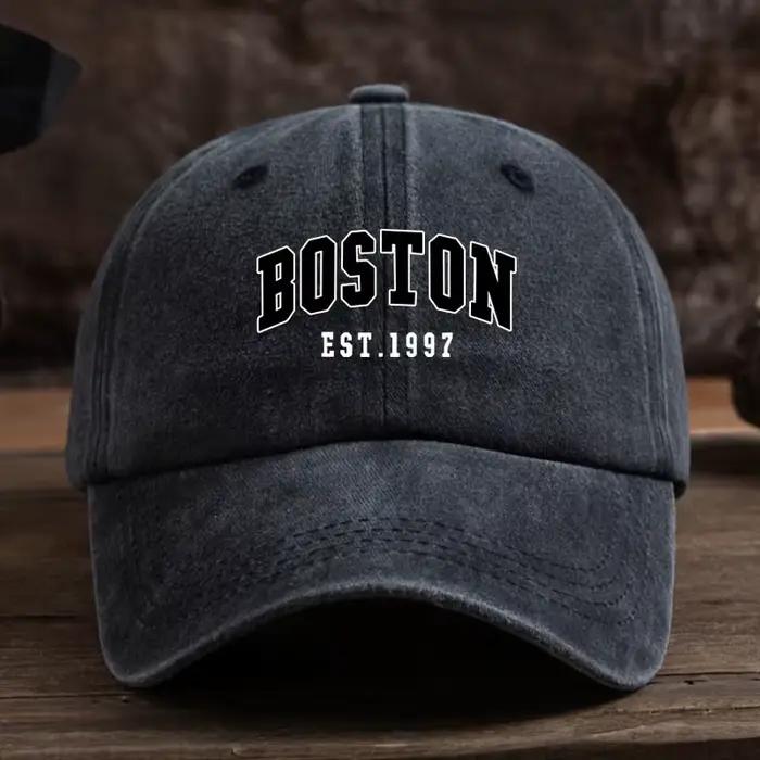 Casquette de baseball rétro imprimée BOSTON pour femmes et hommes