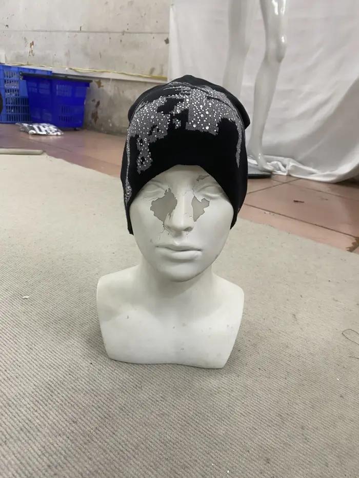 Chapeau tricoté en Jacquard Alphabet Hip Hop Casquette Hip Hop Adulte Unisexe Élégant Décontracté Hiver Occasions Spéciales