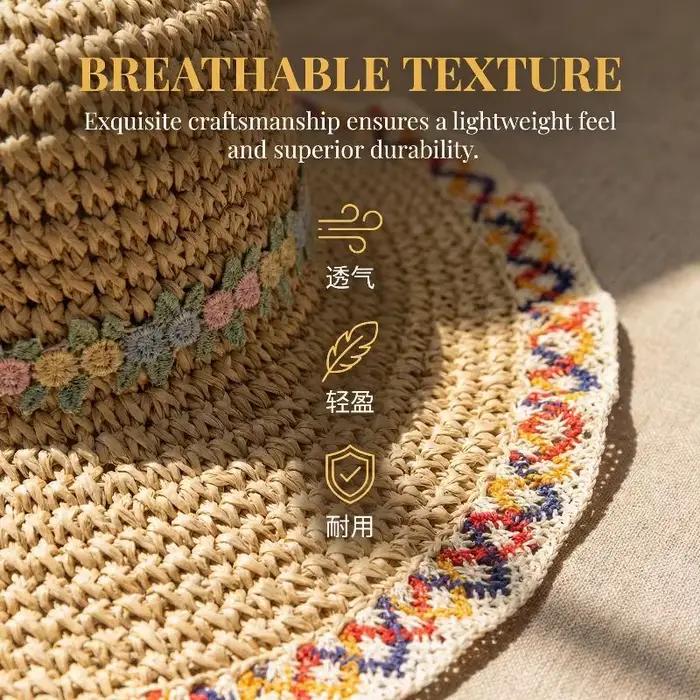 Chapeau de paille à large bord pour femme