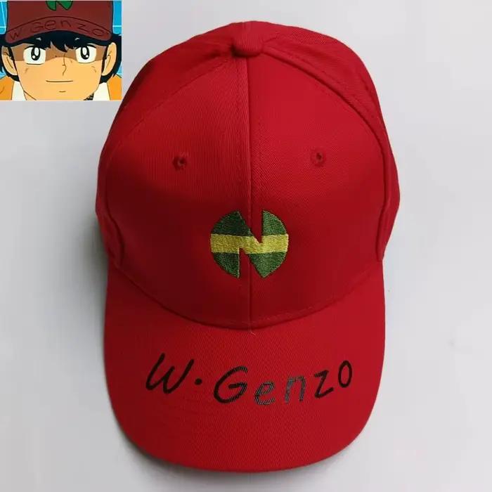 Casquette de baseball rouge avec broderie du logo motif Wakabayashi Genzo équipe scolaire Nankatsu de Captain Tsubasa pour cosplay occassions spéciales occasions de rassemblement de fans de manga anime