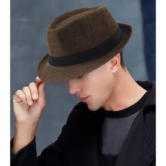 Casquettes de cyclisme hommes enfants Jazz chapeau vieil homme casquette à bord court couleur unie