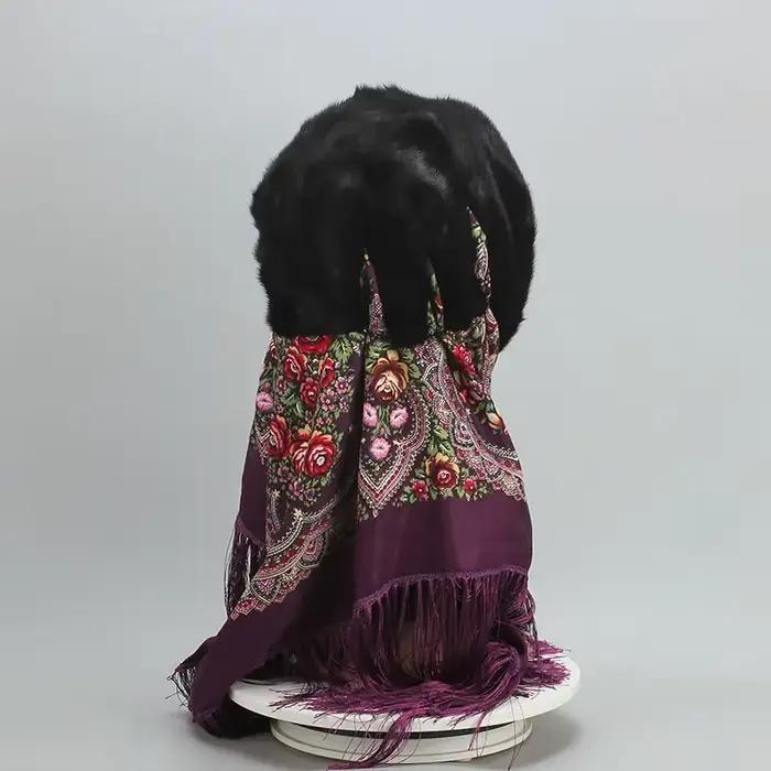Chapeau à capuche en fourrure de vison pour femmes