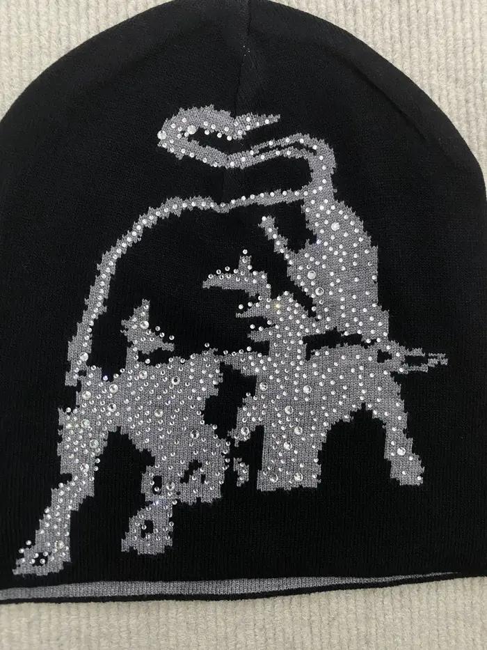 Chapeau tricoté en Jacquard Alphabet Hip Hop Casquette Hip Hop Adulte Unisexe Élégant Décontracté Hiver Occasions Spéciales