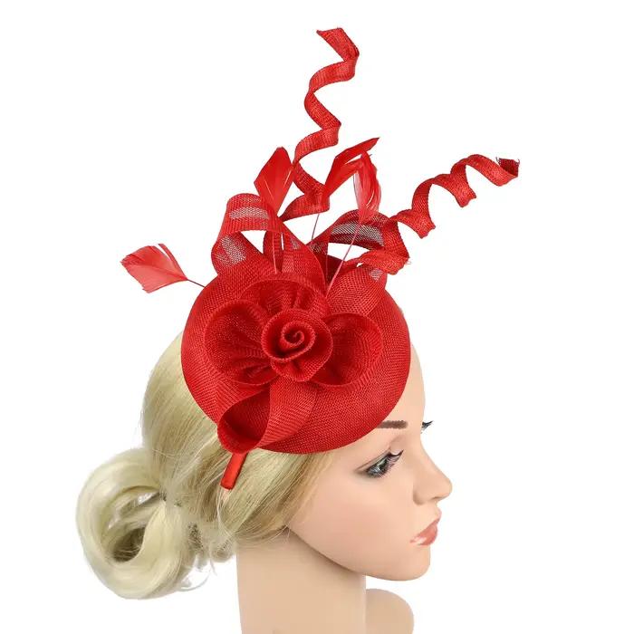 Sinamay-Chapeau Fascinateur à Fleurs pour Femme