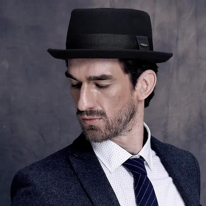 Chapeau melon en laine pour hommes et femmes, Fedora, adulte