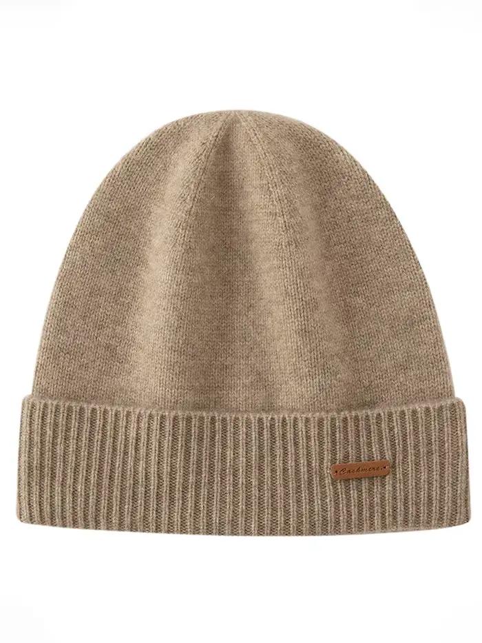 Chapeau tricoté de luxe en cachemire 100% pour hommes et femmes