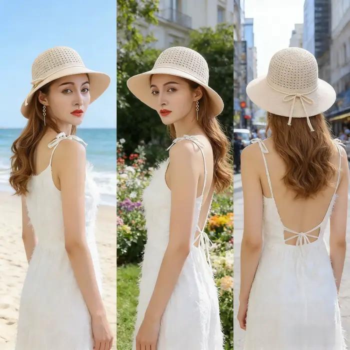 Chapeau de plage rond pour hommes et femmes