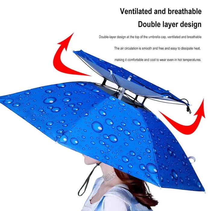 Chapeau de parapluie de pluie portable