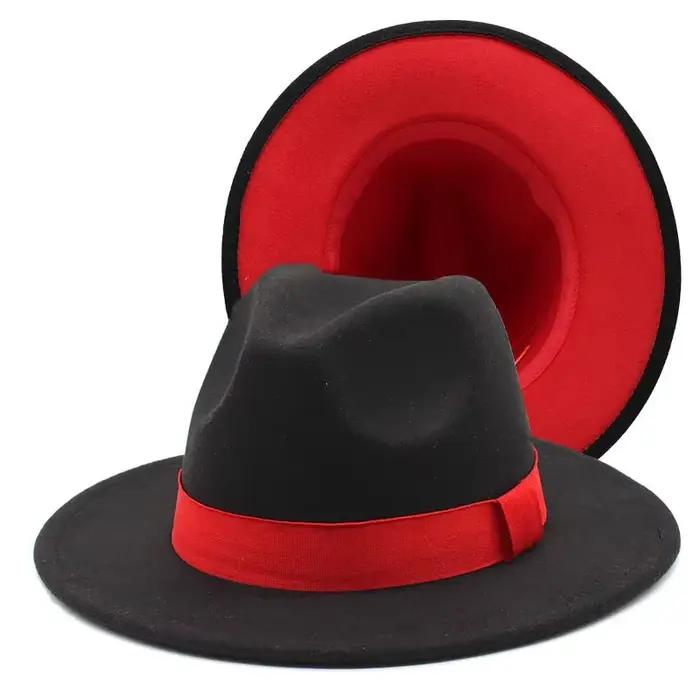 Chapeau haut de forme en laine assressentià double face pour hommes et femmes