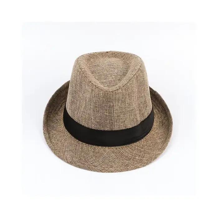 Chapeau haut de forme en coton et lin pour hommes