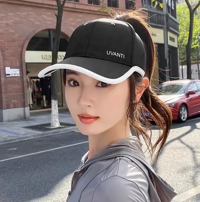 Casquette de baseball pour femme à queue de cheval haute