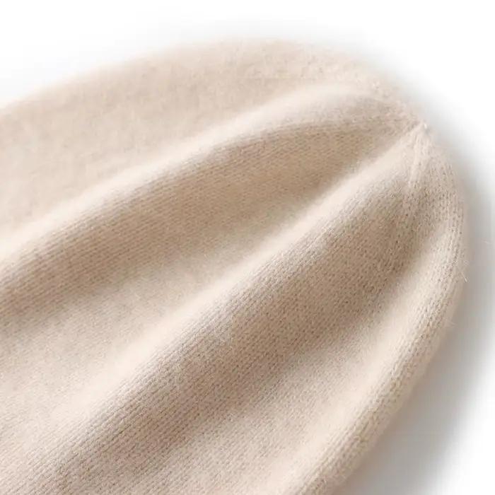 Chapeau en cachemire solide MVLYFLRT pour hommes et femmes, ensemble écharpe, chapeau et gants, tricoté, blanc, beige, champagne, gris clair, gris foncé, rose, rouge, noir