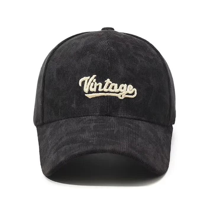 Casquette en velours côtelé marron vintage FS pour hommes