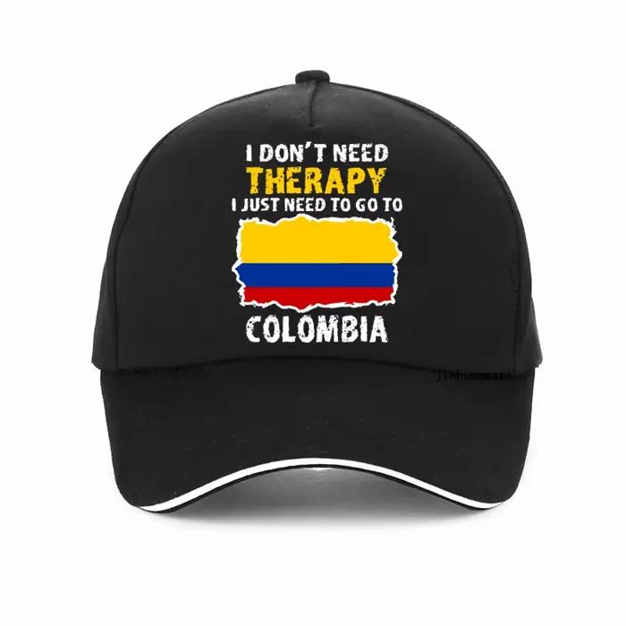 Casquette de baseball réglable en coton avec impression du drapeau de la Colombie
