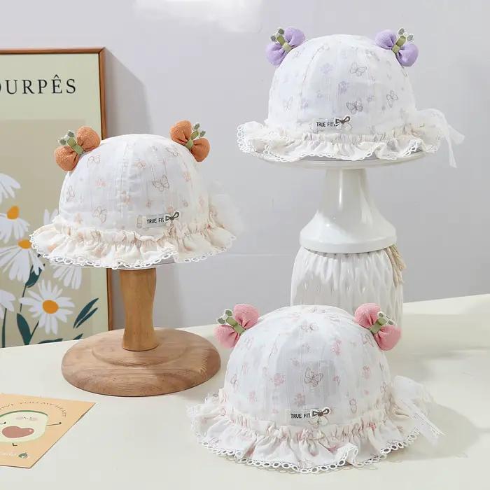 Chapeau de pêcheur fleuri pour bébés filles protection solaire automne été confortable élégant pour activités extérieures