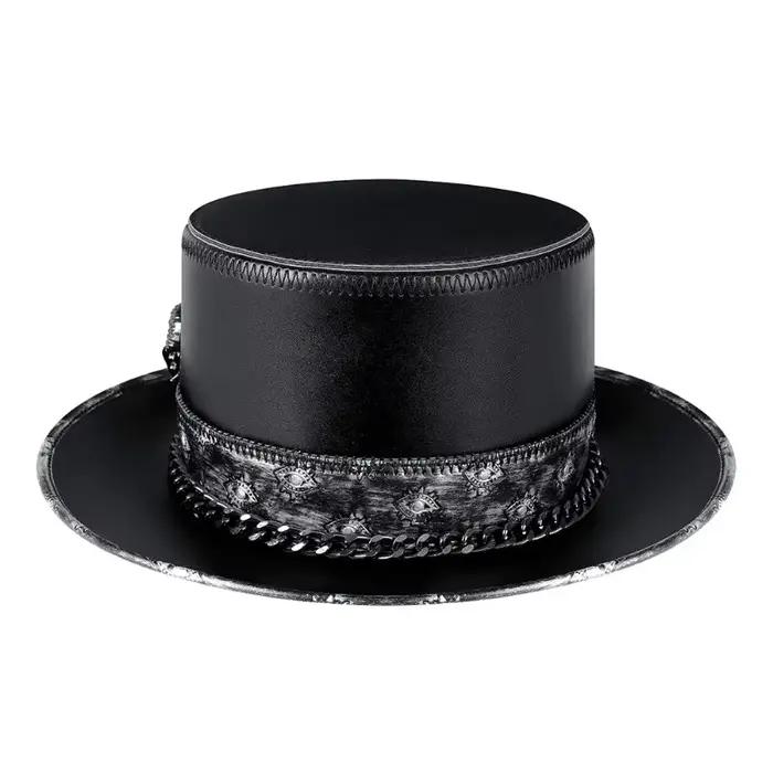 Chapeau de gentleman en cuir PU pour homme