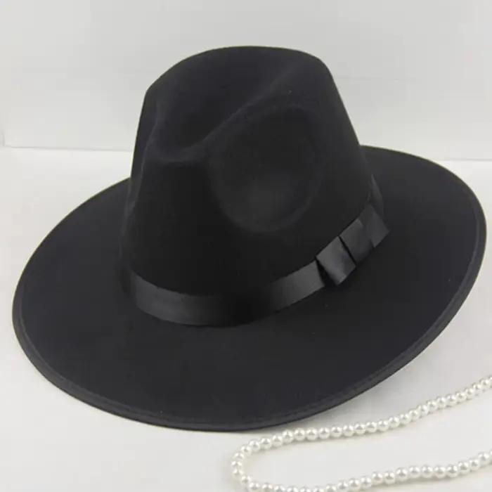 Chapeau en feutre de laine style britannique pour hommes et femmes
