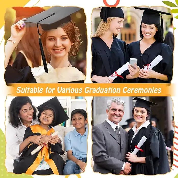 Chapeau de remise de diplôme noir pour adultes