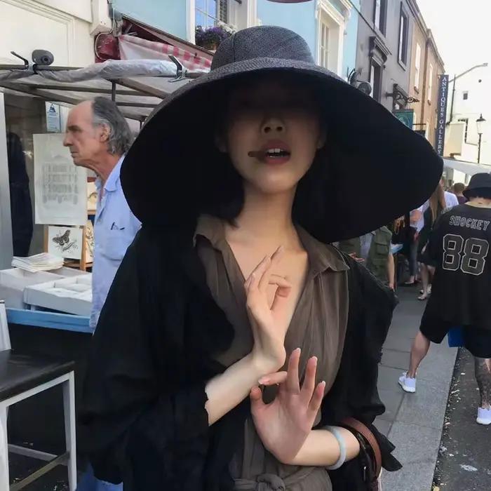 Chapeau en raphia de Style Hepburn rétro européen et américain