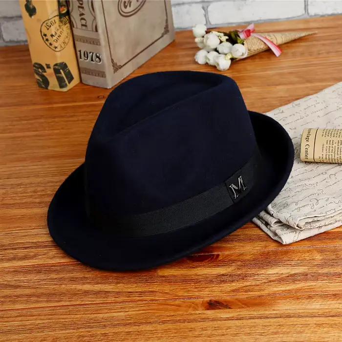 Chapeau Fedora en laine Pure pour hommes