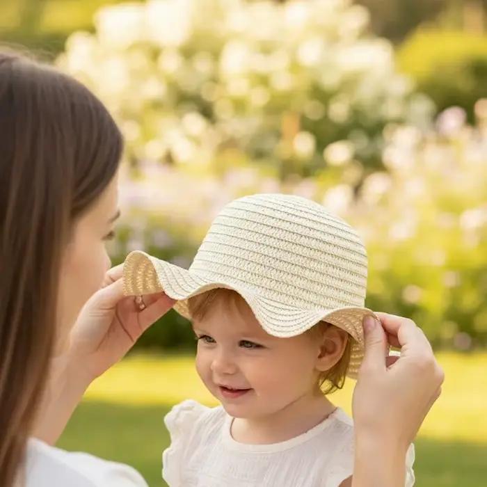 Ensemble chapeau de paille pour filles