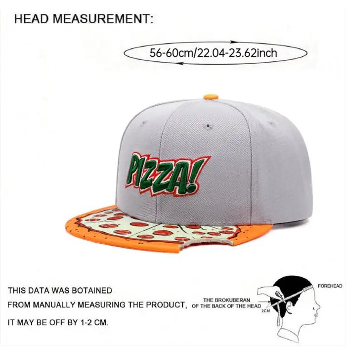 2025 Pizza broderie imprimé chapeau à bords plats hommes roman Hip Hop