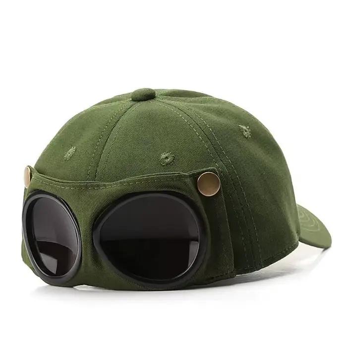 Casquette d'aviateur avec lunettes de soleil unisexe
